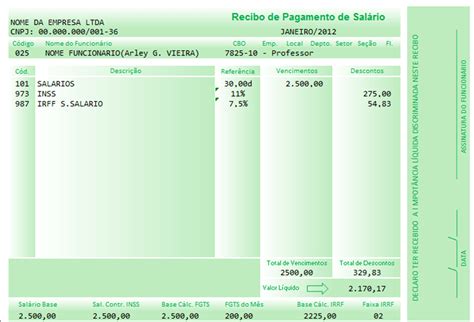 Recibo de Pagamento de Salario Online Simples Word Baixar Grátis