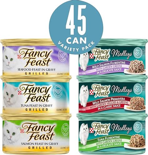 Purina Fancy Feast Wet Cat Food Variety Pack Grilled Feast And Medleys Seafood