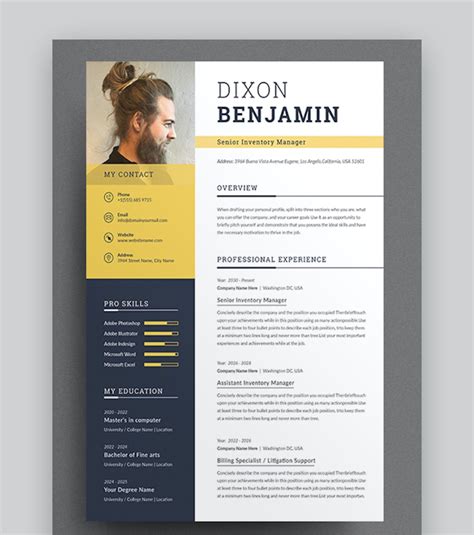 Modern Cv Resume Template Made In Microsoft Word - Free Word Template