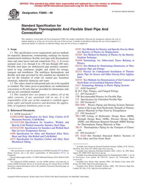 Astm F2805 09 Standard Specification For Multilayer Thermoplastic And