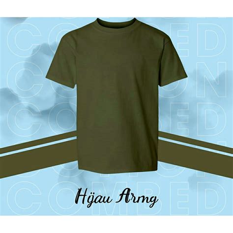 Jual Kaos Polos High Quality Warna Hijau Army Unisex Shopee Indonesia