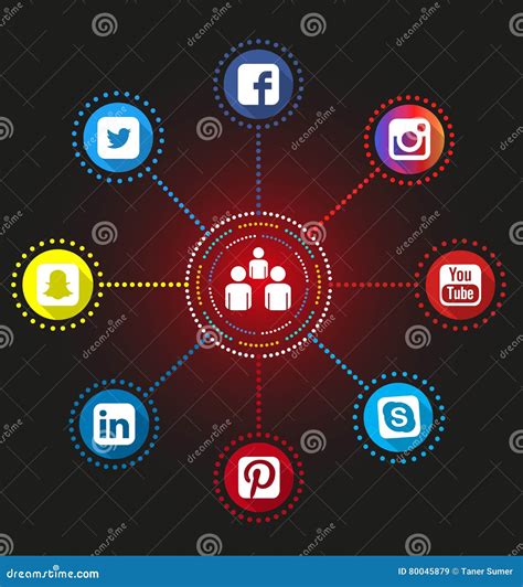 Social Network Infographic Icons Editorial Stock Image Illustration