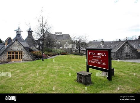 Exterior And Sign Of Strathisla Whisky Distillery In Keith Moray
