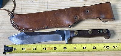 Vintage Puma White Hunter Knife With Original Leather Sheath Ebay