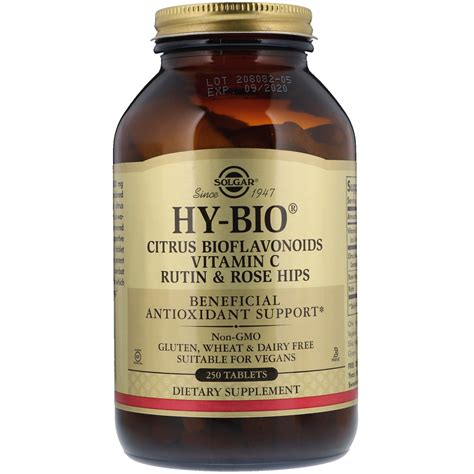 Solgar Hy Bio Citrus Bioflavonoids Vitamin C Rutin And Rose Hips 250