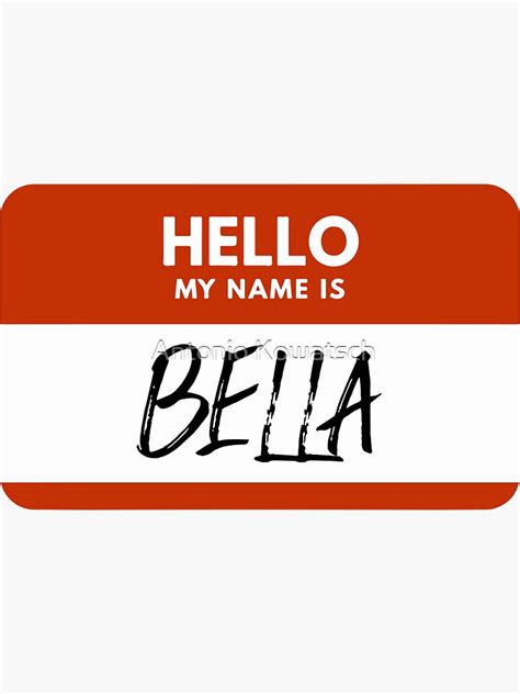 Bella Name Red Nametag Bella Name Label Sticker For Sale By