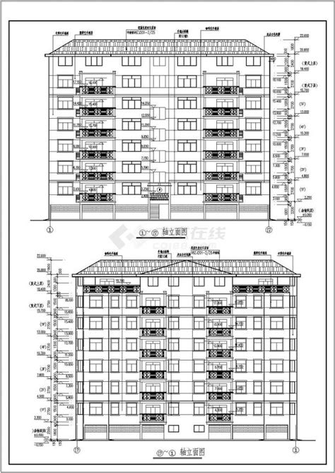 某地七层砖混结构住宅楼建筑设计施工图土木在线