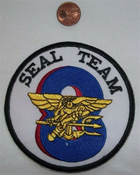 Colorful US NAVY SEAL TEAM 8 Eight Iron On Embroidered Patch 4 inch NEW ...