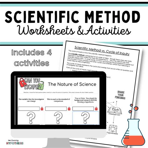 Scientific Method Worksheet Activities The Learning Hypothesis