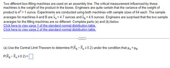 Answered Two Different Box Filling Machines Are Bartleby