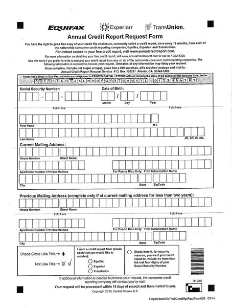 Credit Report Request Form Fill Online Printable Fillable Blank Pdffiller