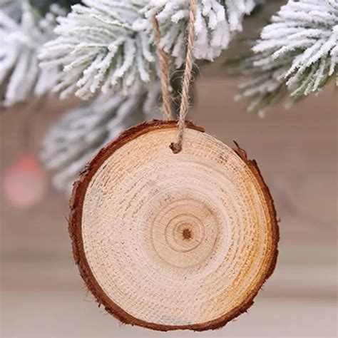 10pcs Christmas Tree Wood Log Slices Discs Cutout Circle Round Large