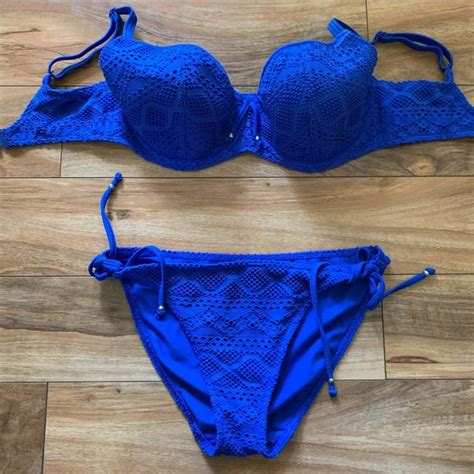 Freya Swim Freya Royal Blue Crochet Bikini Set Poshmark