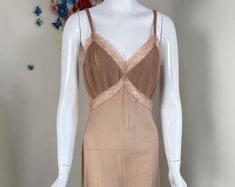 Vintage 70s Red Lace Full Body Slip Lingerie Midi Dress Slip Etsy