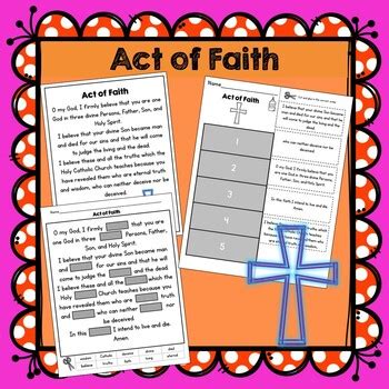 Act of Faith Prayer Lesson, Prayer Cards, Poster, and Worksheets by ...