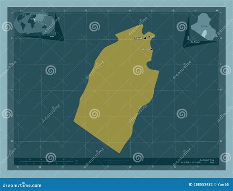 An Najaf Iraq Solid Labelled Points Of Cities Stock Illustration