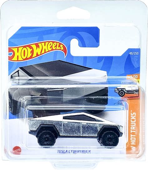 Hot Wheels Tesla Cybertruck Silver Metal 3 10 HW Hot Trucks 2022 49