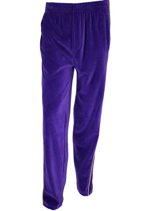 Mens Purple Velour Pants Sweatpants Sweatsedo