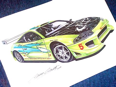 Mitsubishi Eclipse Fast And Furious Drawing