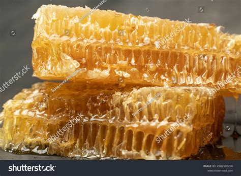 Golden Bee Honeycomb Wax Honey On Stock Photo 2082590296 Shutterstock