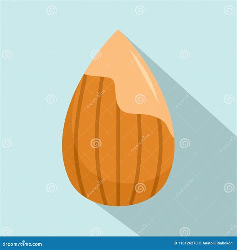 Almond Icon Flat Style Stock Vector Illustration Of Natural 118126278