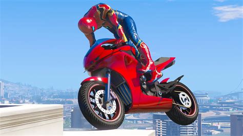 Gta 5 Iron Spiderman Motorcycle Stunts Fails Ragdolls Ep 04 Euphoria Ragdolls Youtube