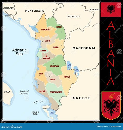 Albania Administrative Divisions Stock Illustration Illustration Of