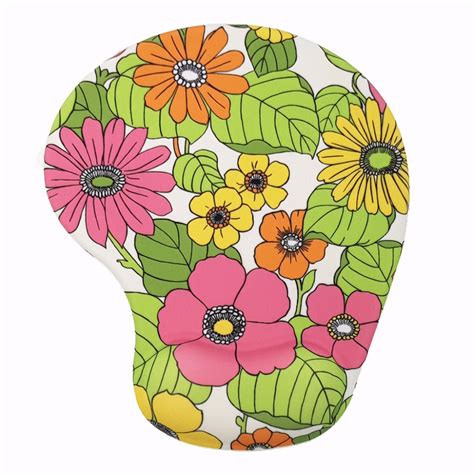 อะนิเมะ 3d แผ่นรองเมาส์ซิลิโคน Daisy Floral Pattern 3d Mouse Pads With Silicone Gel Wrist Rest