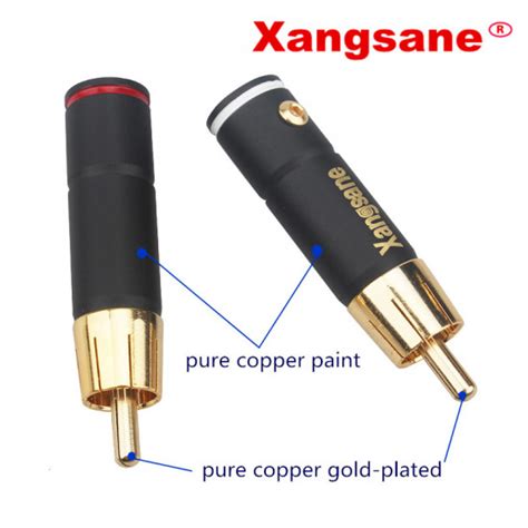 Pure Copper Gold Plated Rca Plug 6mm Signal Cable Plug Lotus Audio Hifi Diy Plug