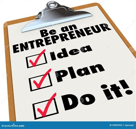 Be Entrepreneur To Do List Idea Plan Do It Stock Illustration