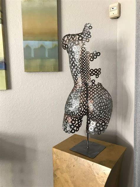 Metal Art Free Standing Abstract Sculpture Female Torso By Etsy