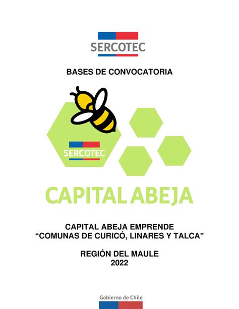 Bases Abeja Emprende Comunas Curic Linares Talca Vb Bases De