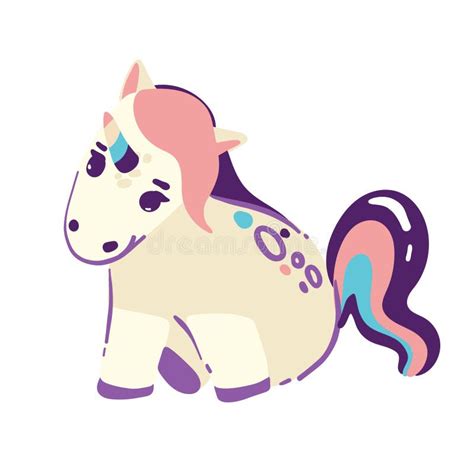 Conjunto De Adorables Unicornios De Dibujos Animados Aislados En Un