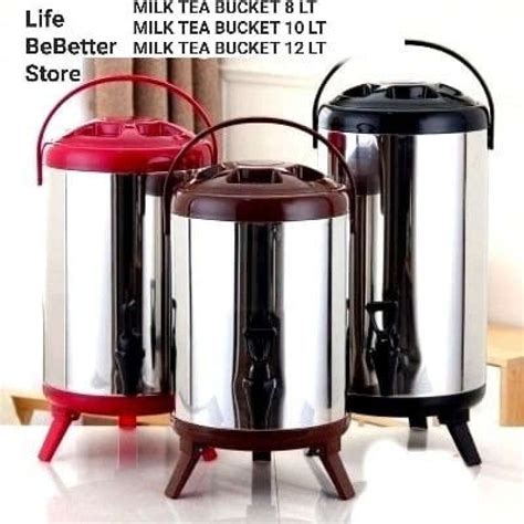 Jual Water Jug Milk Tea Bucket Stainless Steel 8l Drink Jar 8 Liter