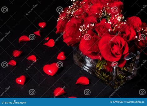 Romantic Bouquet Of Red Roses Stock Image - Image of bunch, bright ...