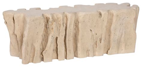 Freeform Root Bench Roman Stone 51x14x17h Rustic Outdoor Benches