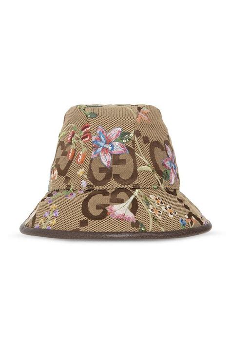 Gucci Bucket Hat With Floral Motif In Natural Lyst