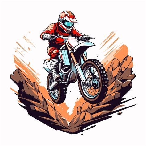 Un Pilote De Motocross à La Course Illustration Vectorielle D un Pilote