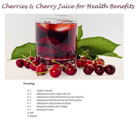 Add Cherries And Cherry Juice To Dressings And Drinks For Gout Arthritis Inflammat Cherry Juice