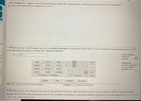 Solved Problem Suppose A Gas Filled Incandescent Chegg