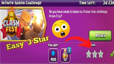 Easily 3 Star The Infinite Goblin Challenge In Clash Of Clan Youtube