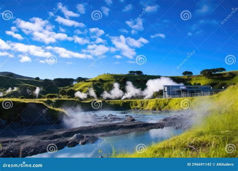 Steam Rising From A Large Geothermal Hot Spring Stock Photo Image Of