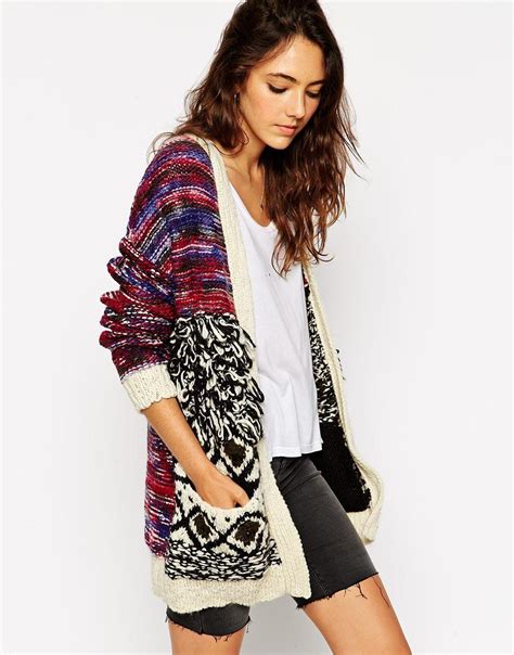 Asos Cardigan à Motifs Et Franges Asos Pickture