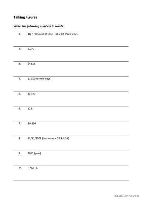 Writing Numbers Ele English Esl Worksheets Pdf And Doc