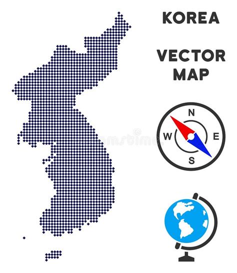 Mapa De Dot North And South Korea Ilustraci N Del Vector Ilustraci N