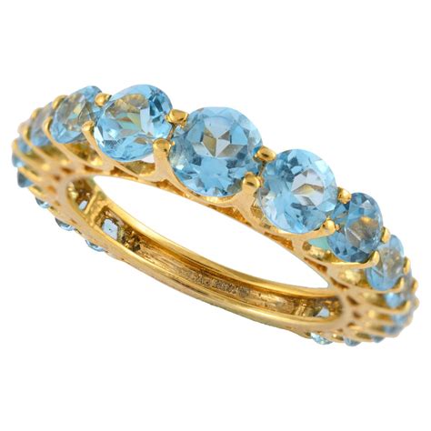 14k Yellow Gold London Blue Topaz Eternity Ring At 1stdibs Blue Topaz