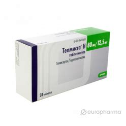Купить Телмиста Н 80 мг/12,5 мг № 28 табл — Europharma