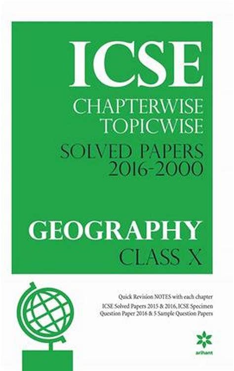 Buy ICSE Chapterwise Topicwise Solved Papers 2016 2000 GEOGRAPHY Class