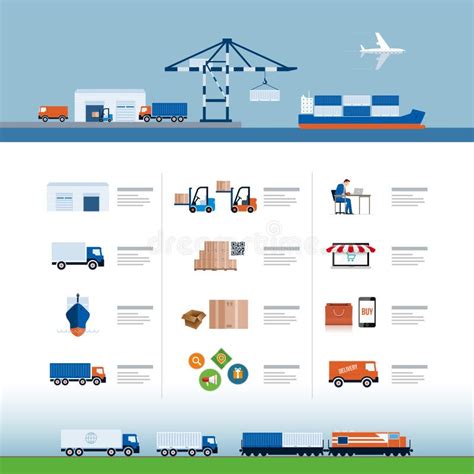 Dise O De La Log Stica Y De Proceso De Entrega Ilustraci N Del Vector