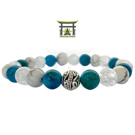 Bracelet Perte De Poids En Apatite Howlite Et Cristal De Roche